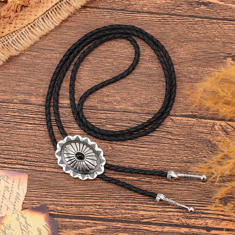 Sansths Bolo Tie for Men Cowboy Tie Native American Retro Western Necklace Cowboy Cowgirl Accessories for Men Women - Image 2